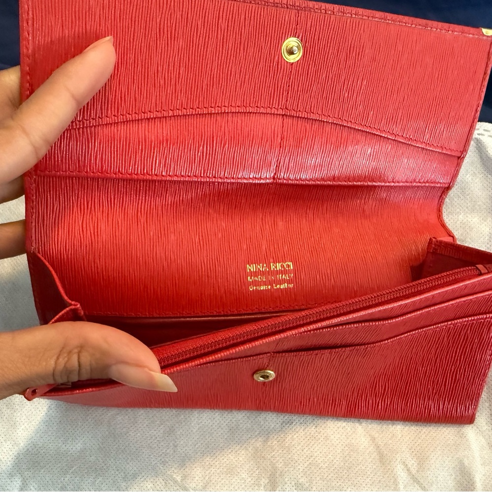 Nina Ricci Vibrant Red Leather Wallet